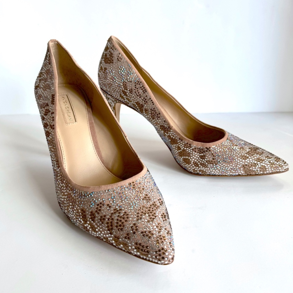 Antonio Melani Mallana Breezy 4 Inch Nude Sparkle Pumps Size 10
